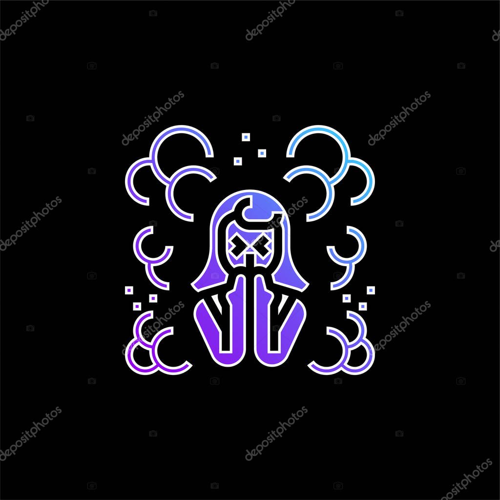 Air Pollution blue gradient vector icon