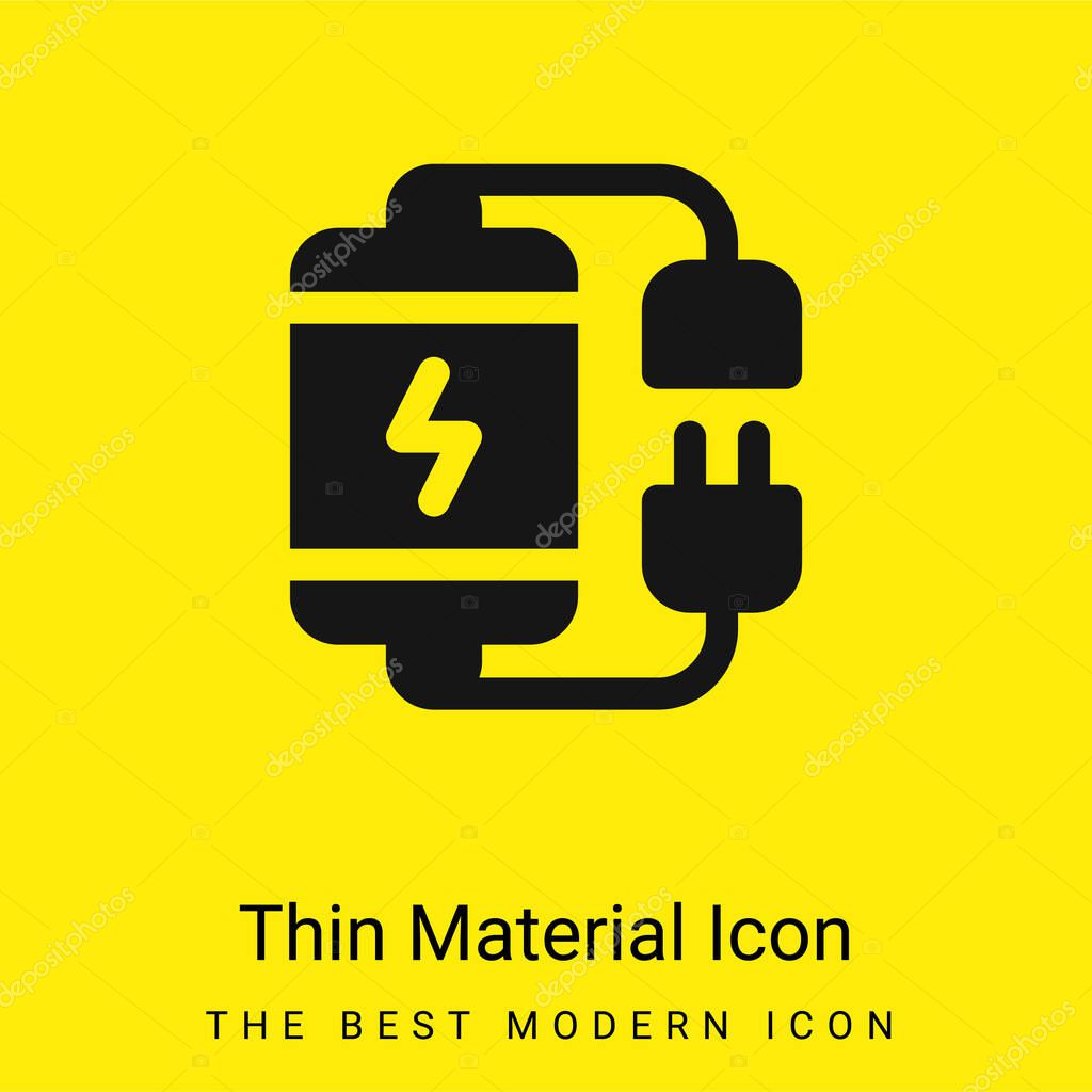 Battery minimal bright yellow material icon