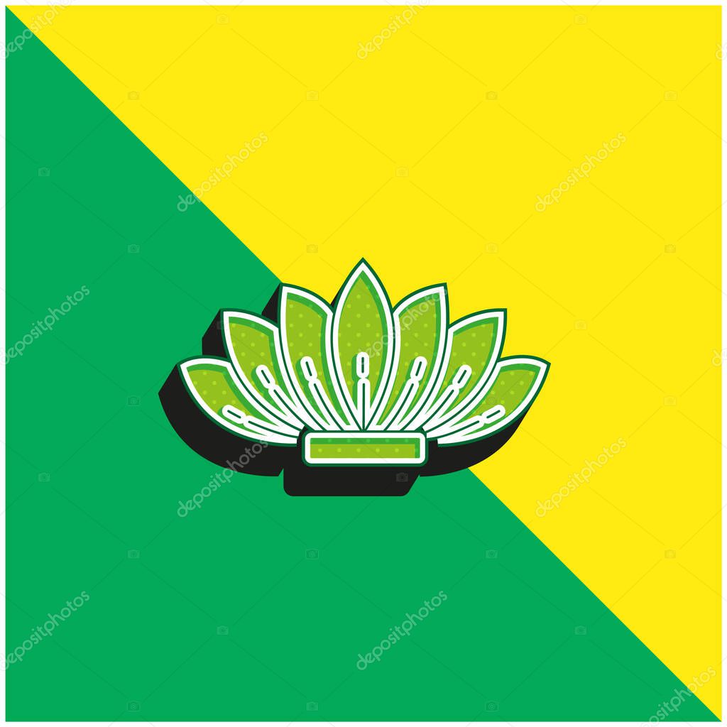 Agave Green and yellow modern 3d vector icon logo