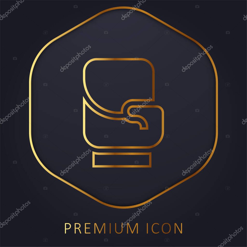Boxing Gloves golden line premium logo or icon