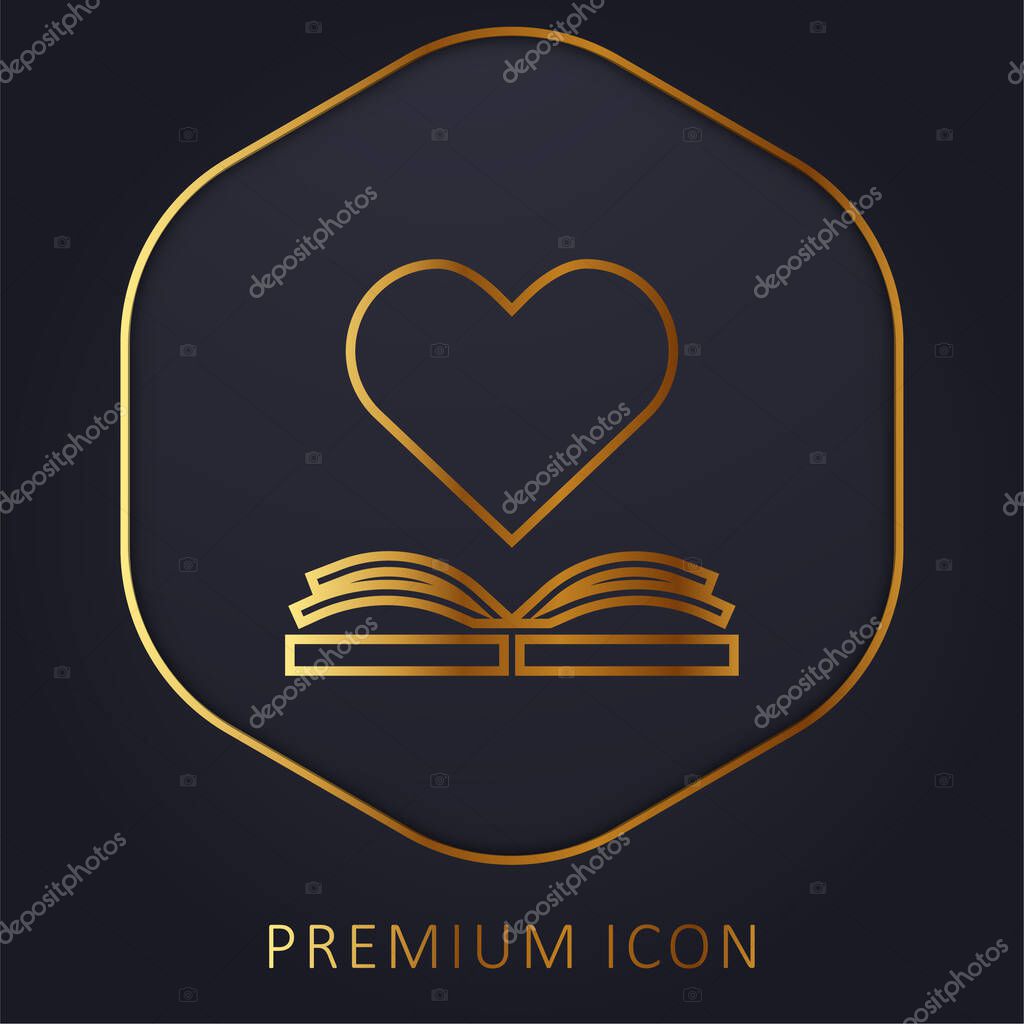 Book golden line premium logo or icon