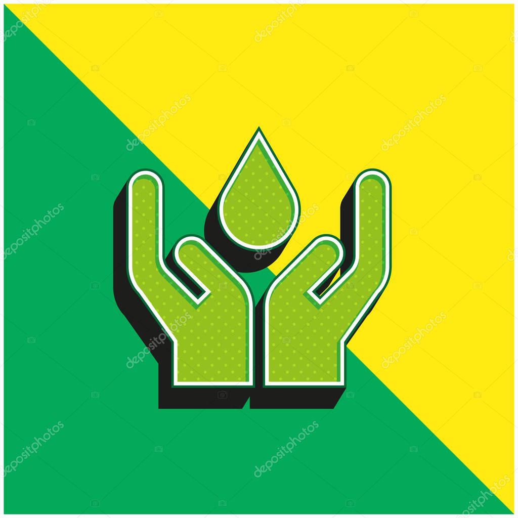 Blood Green and yellow modern 3d vector icon logo