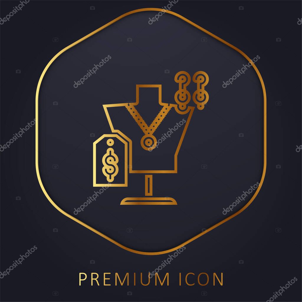 Accesories golden line premium logo or icon