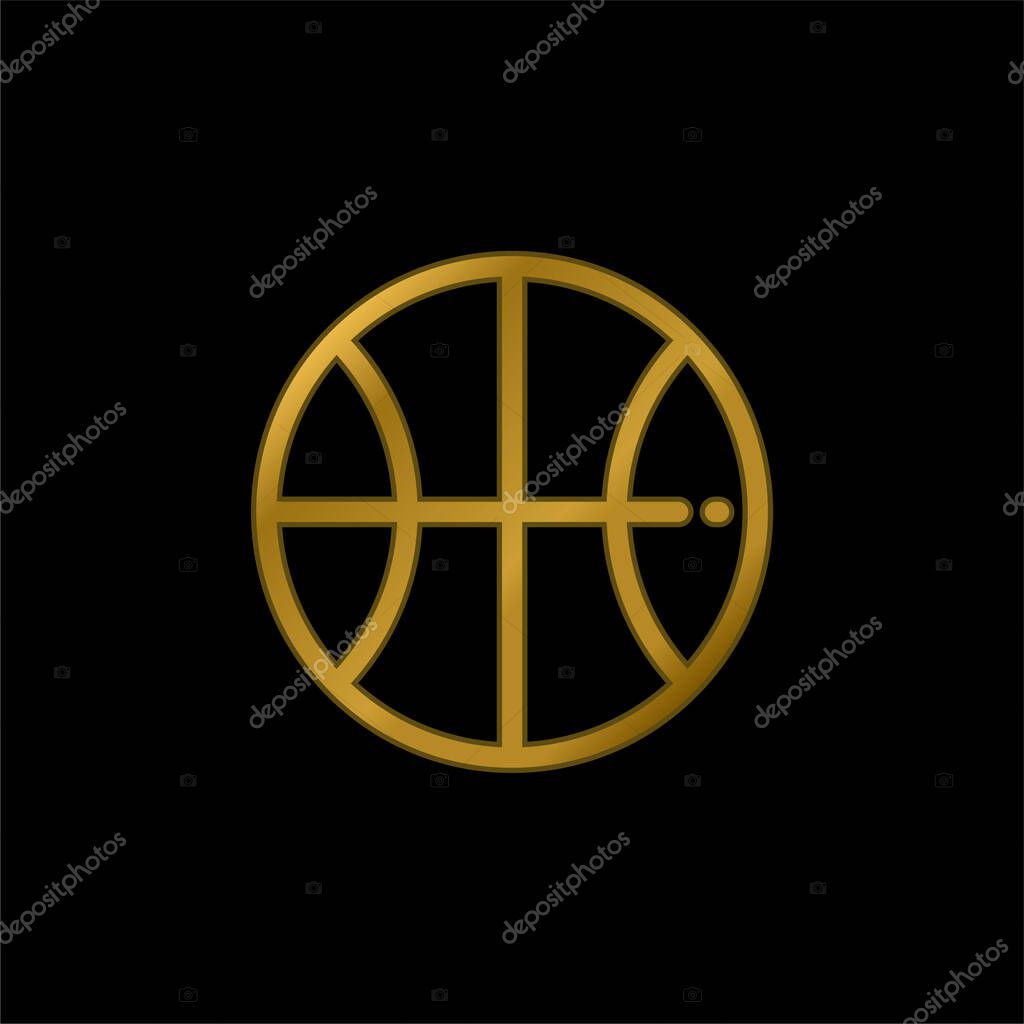 Ball gold plated metalic icon or logo vector