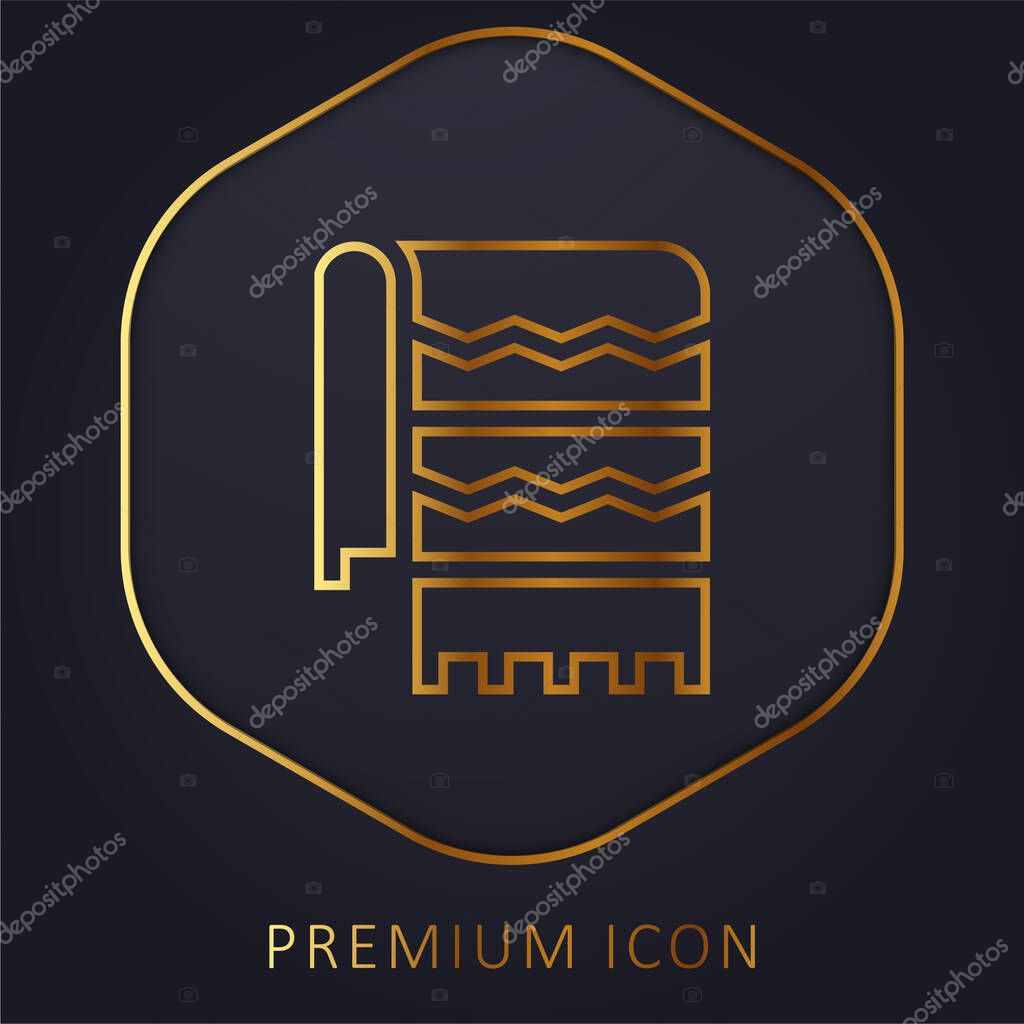Blanket golden line premium logo or icon