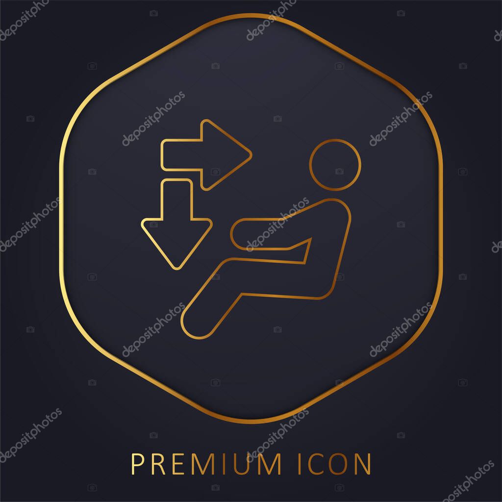 Air Conditioner golden line premium logo or icon