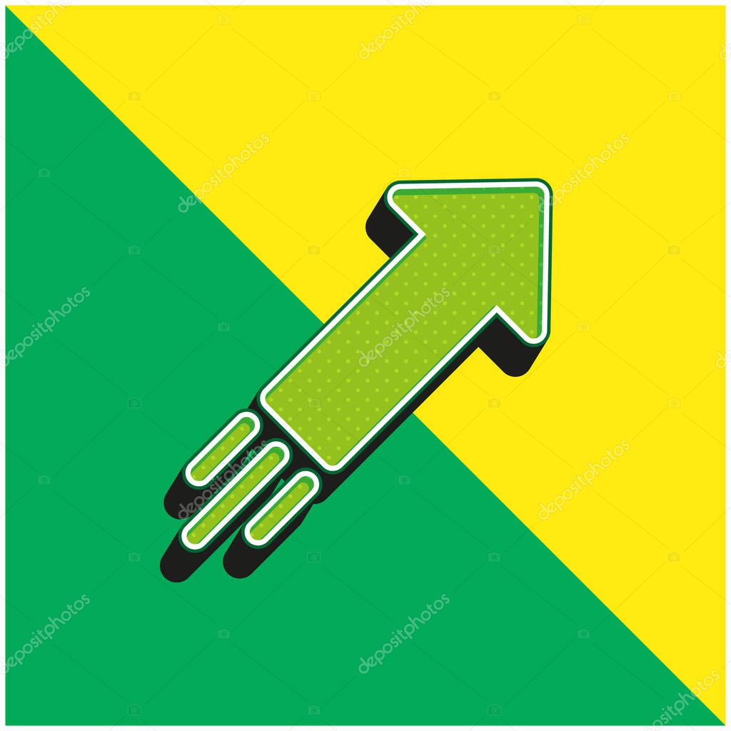Arrow Green and yellow modern 3d vector icon logo