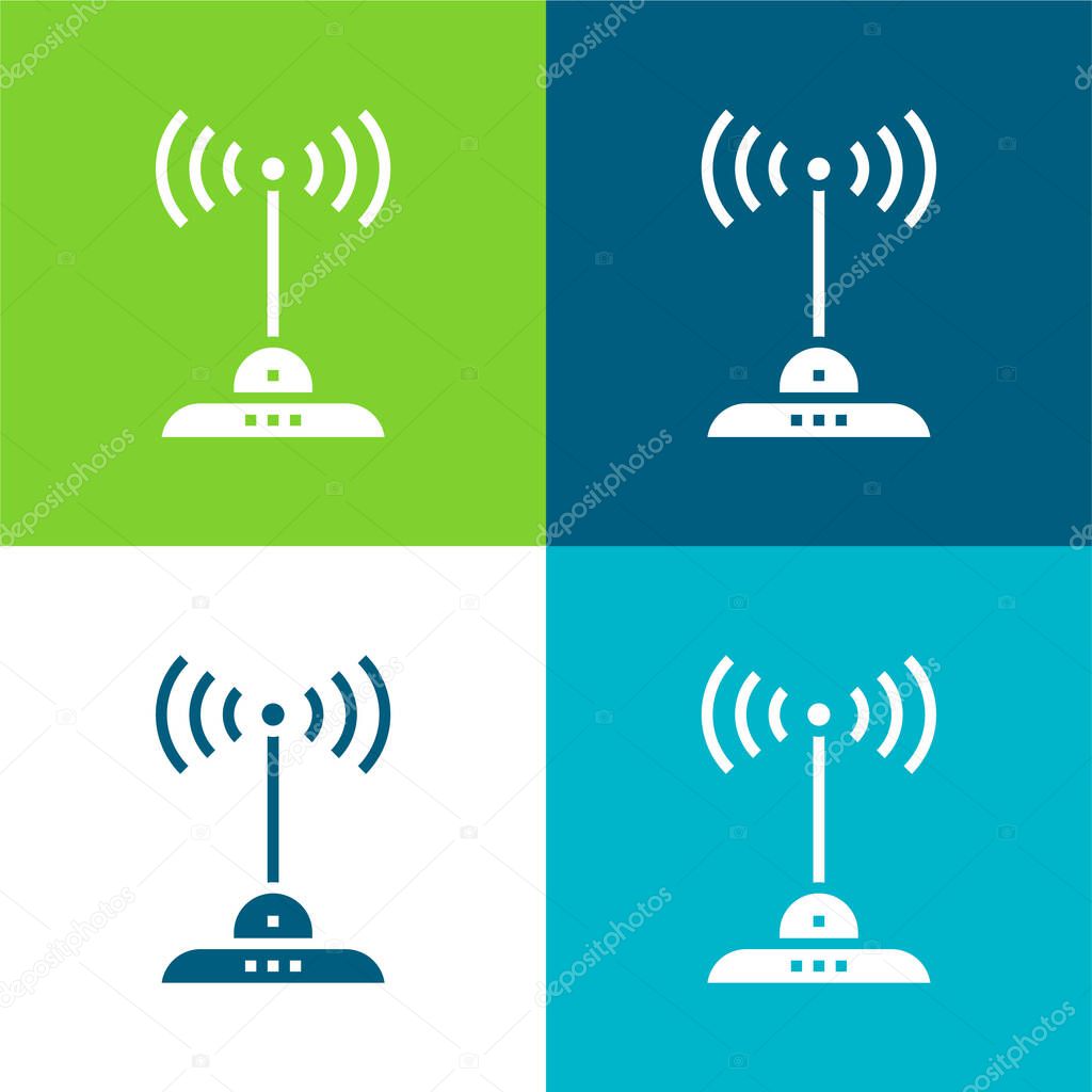 Antenna Flat four color minimal icon set