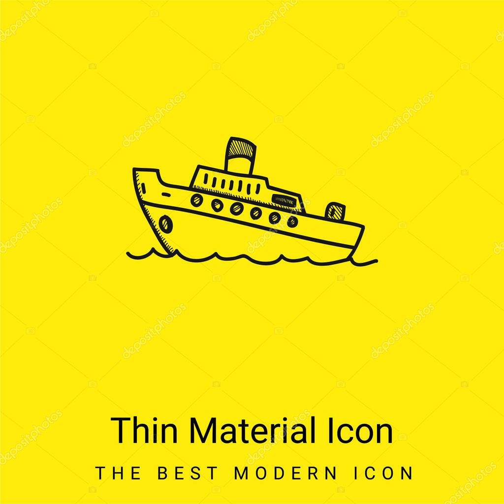Boat minimal bright yellow material icon