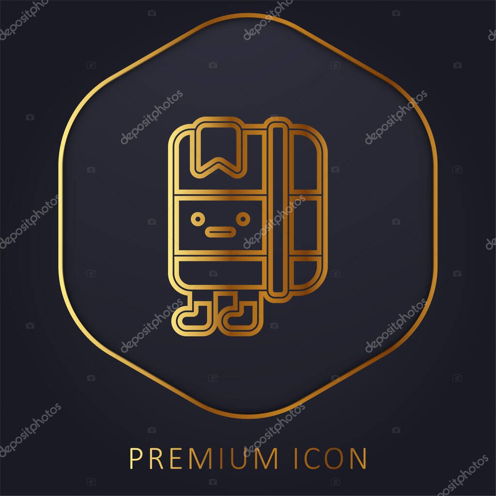 Agenda golden line premium logo or icon