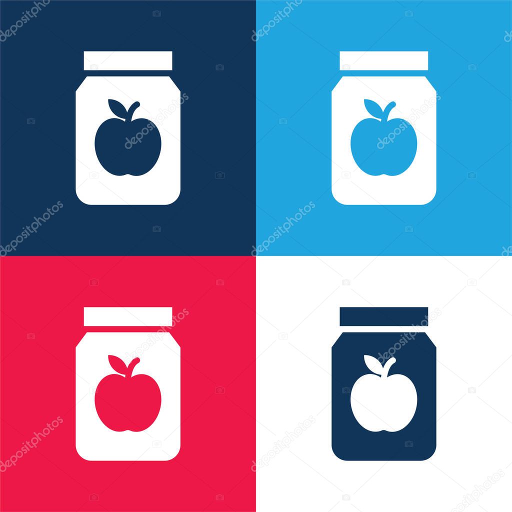 Apple Jam blue and red four color minimal icon set