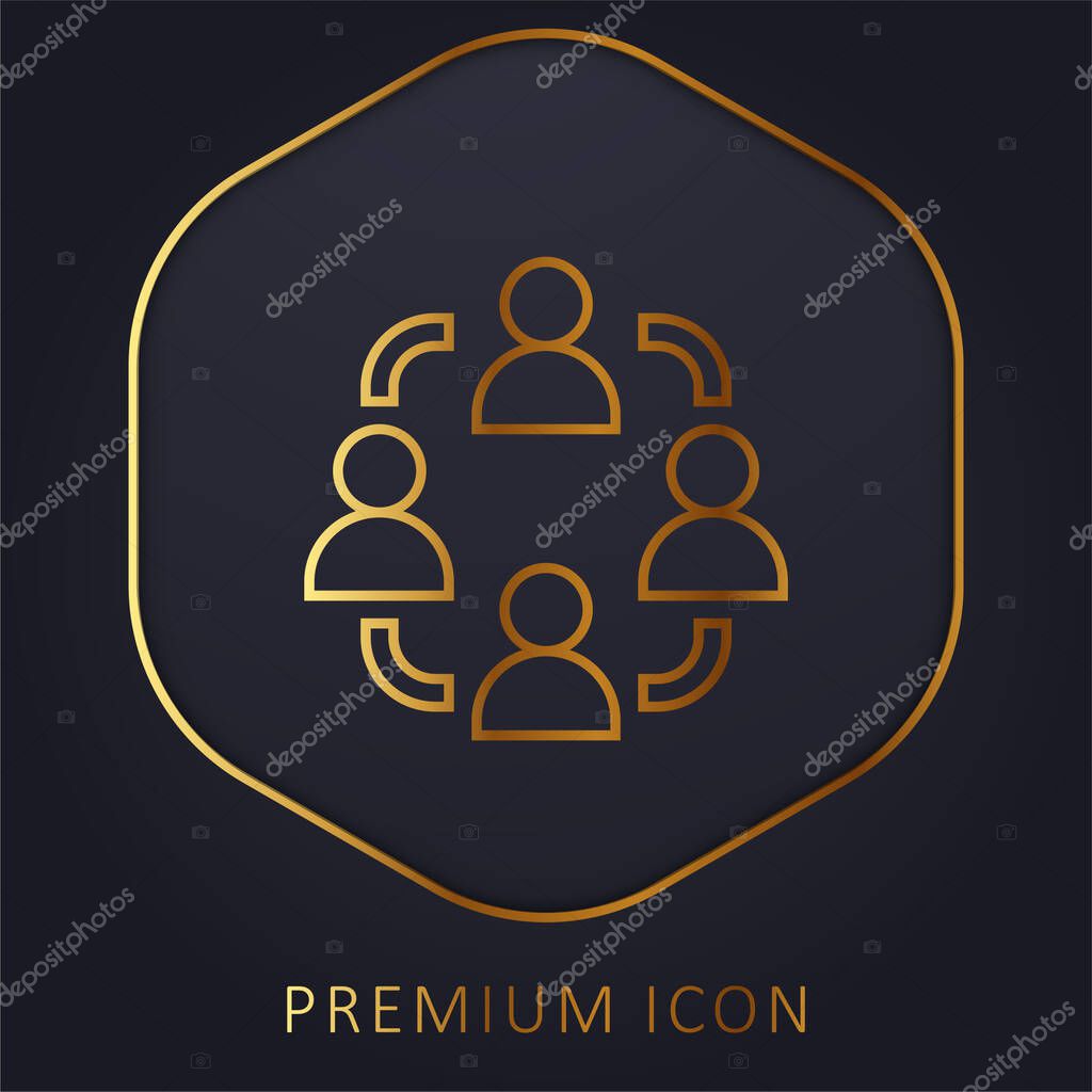 Affiliate Marketing golden line premium logo or icon