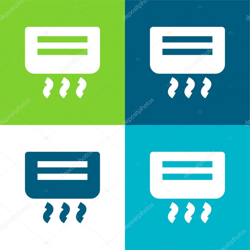 Air Conditioner Flat four color minimal icon set