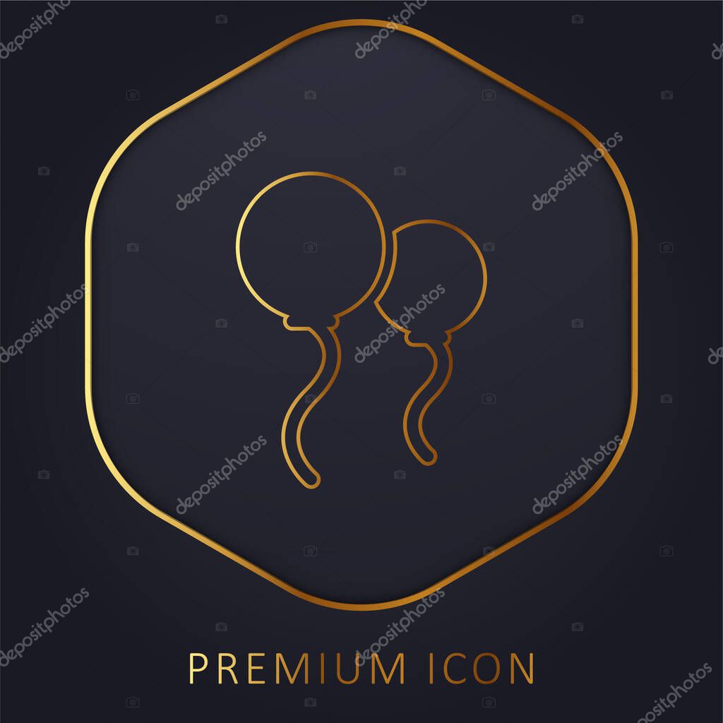 Balloons golden line premium logo or icon