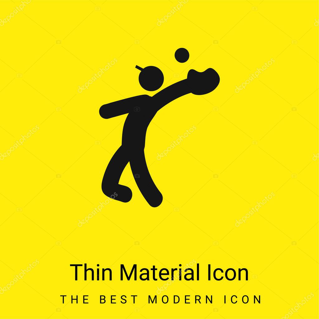 Baseball Catcher minimal bright yellow material icon