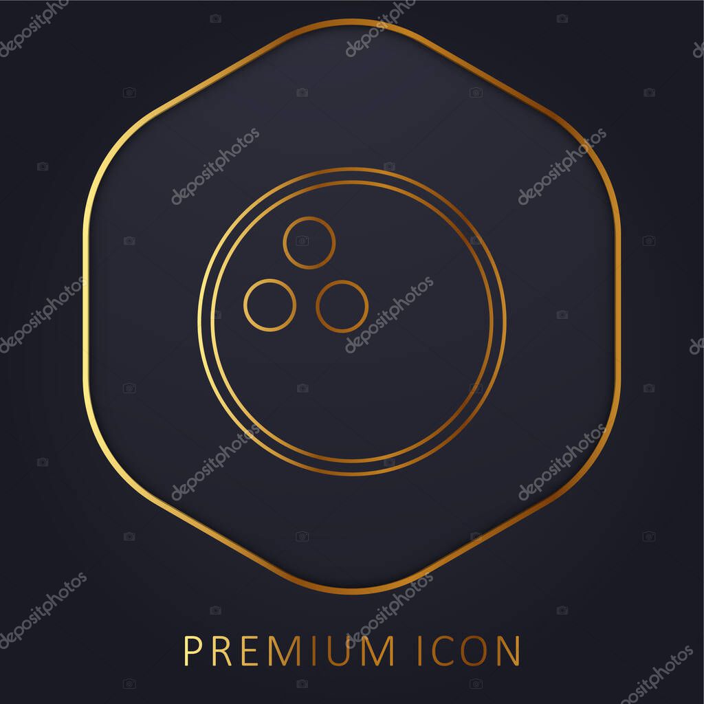 Bowling Ball golden line premium logo or icon