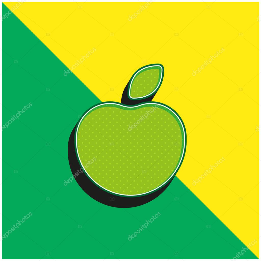 Apple Green and yellow modern 3d vector icon logo