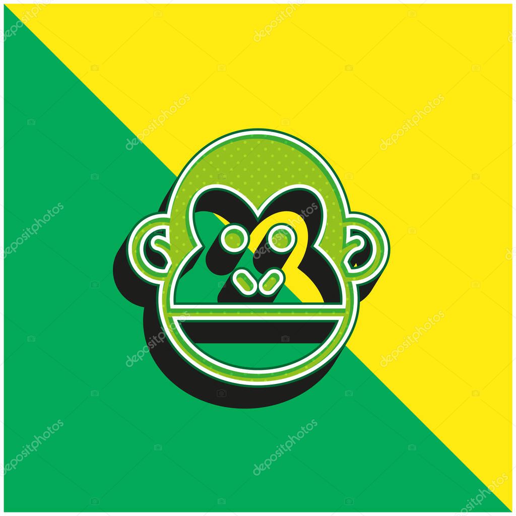 Animal Green and yellow modern 3d vector icon logo