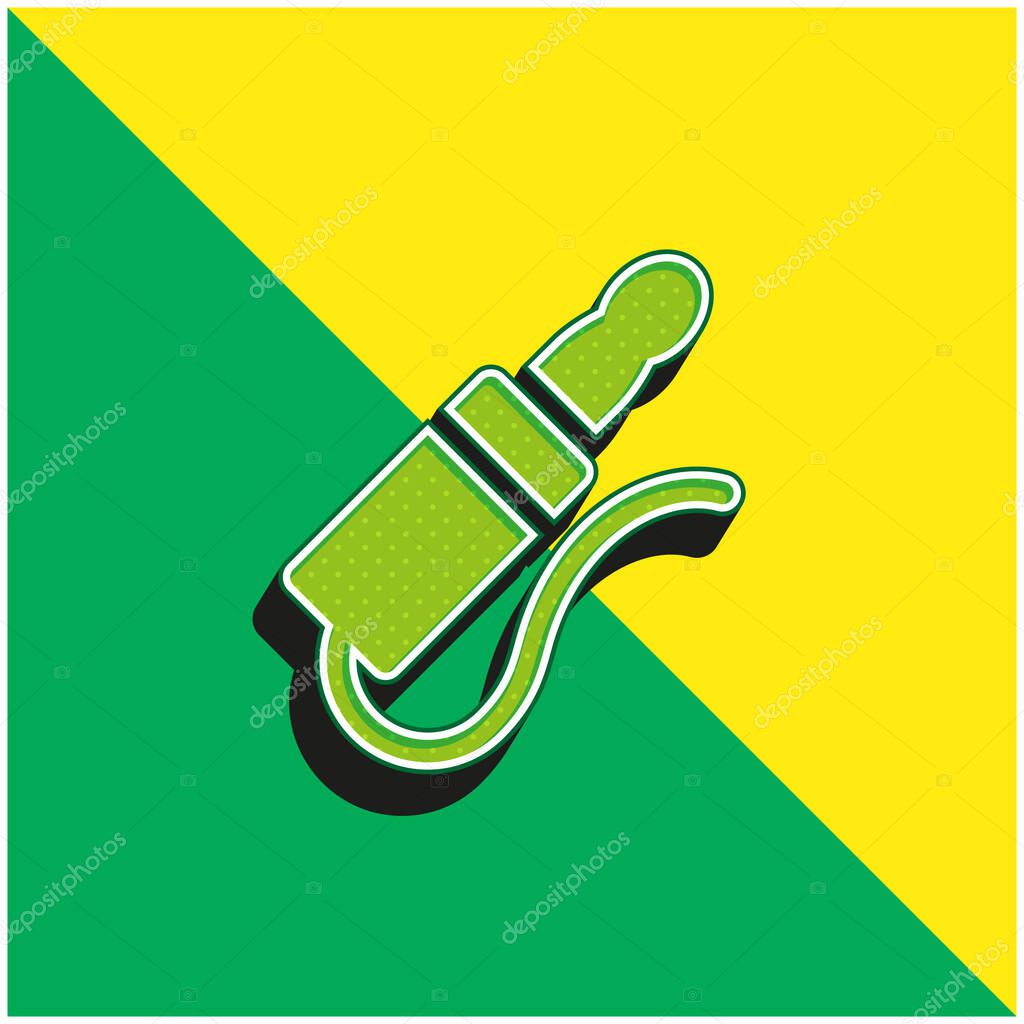 Audio Jack Green and yellow modern 3d vector icon logo