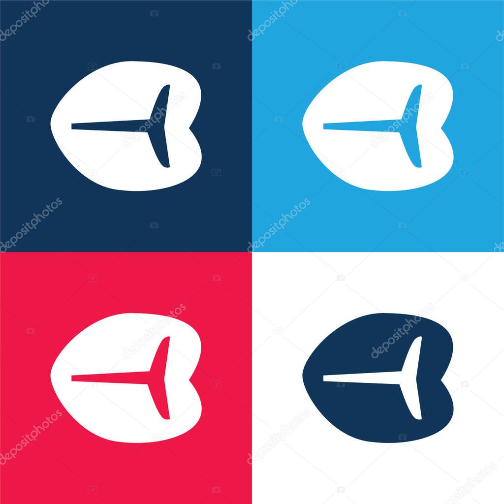 Beef Steak blue and red four color minimal icon set