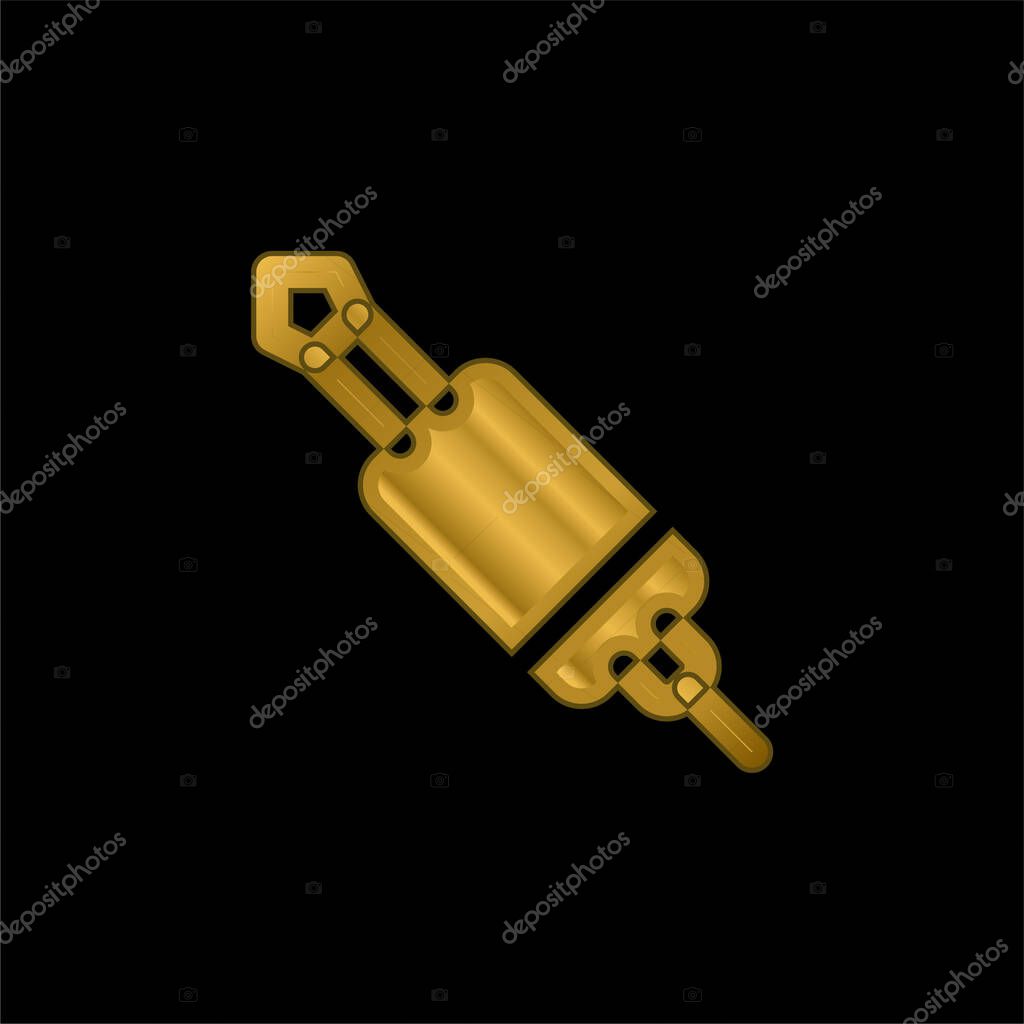 Audio Jack gold plated metalic icon or logo vector