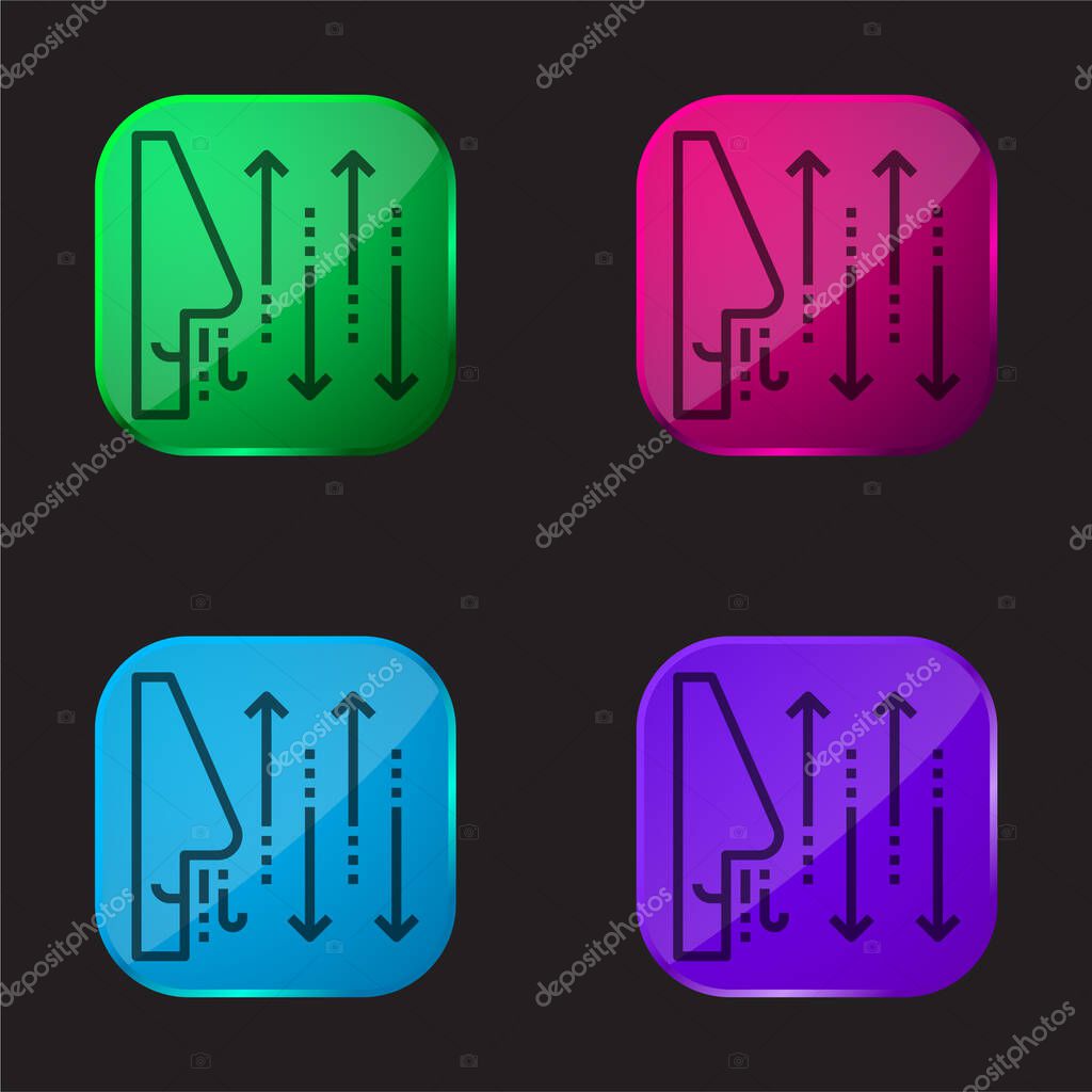Breathing four color glass button icon
