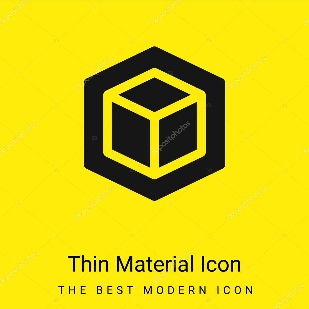 3d minimal bright yellow material icon