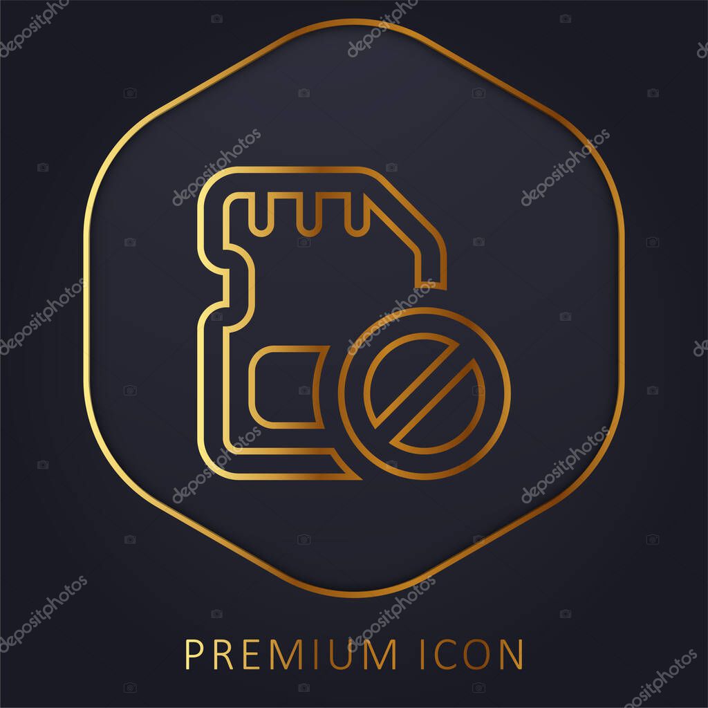 Block golden line premium logo or icon