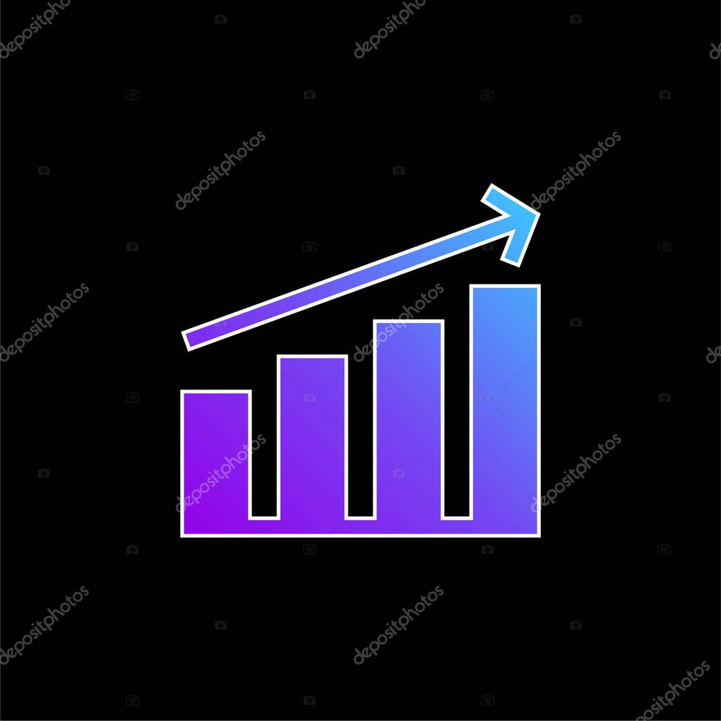 Bar Graph blue gradient vector icon