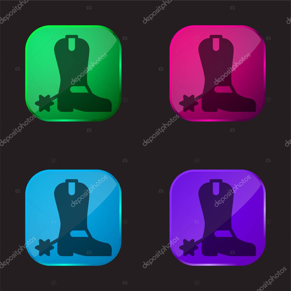 Boots four color glass button icon