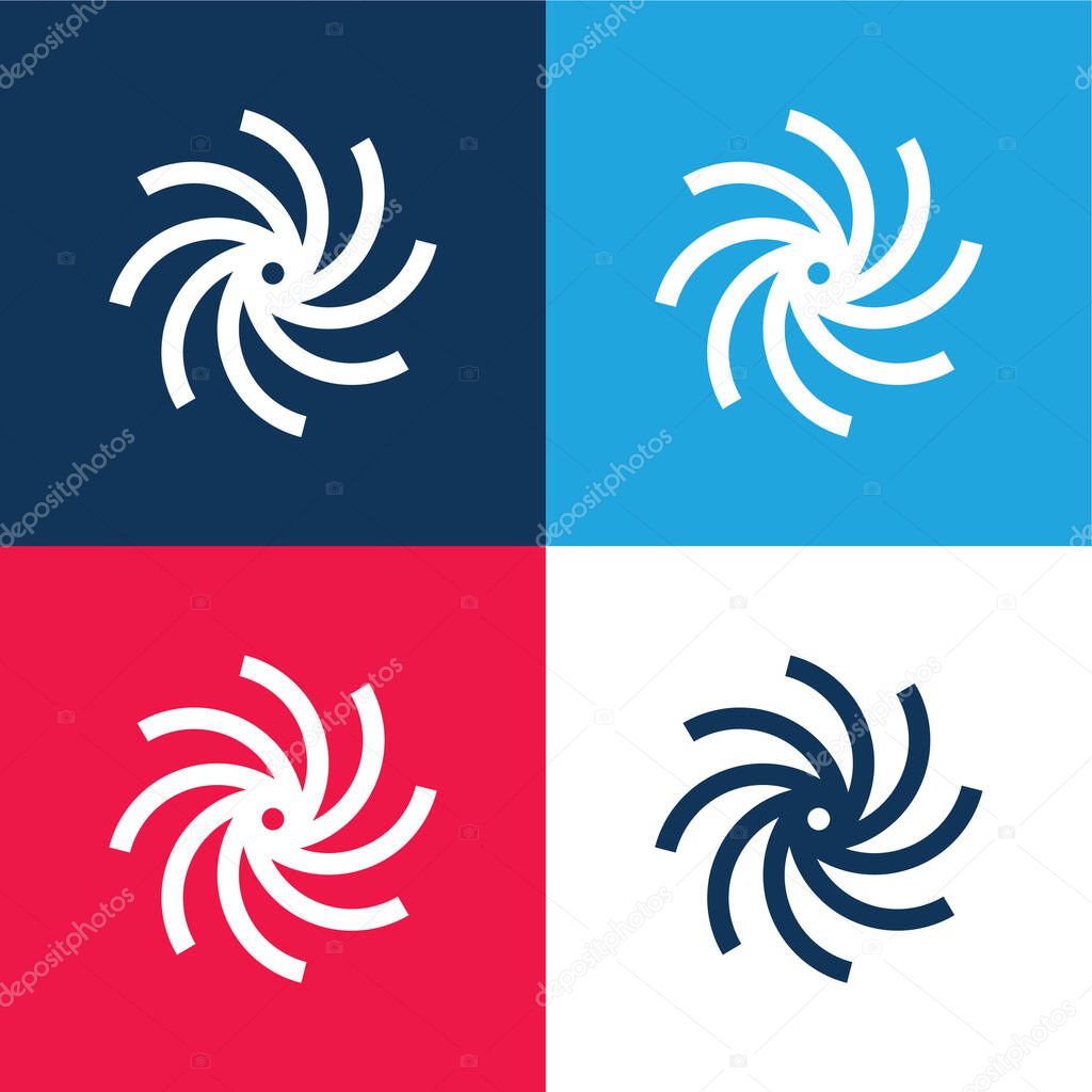 Blackhole blue and red four color minimal icon set