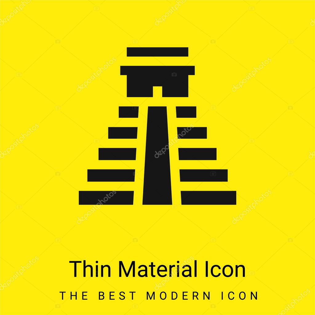 Aztec Pyramid minimal bright yellow material icon