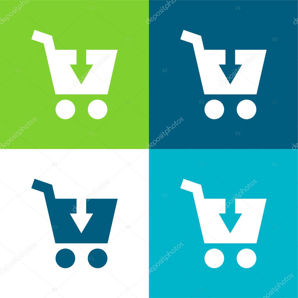 Add To Cart Flat four color minimal icon set