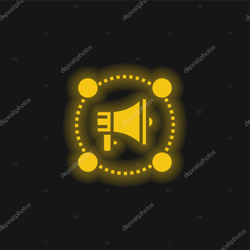 Affiliate Marketing yellow glowing neon icon