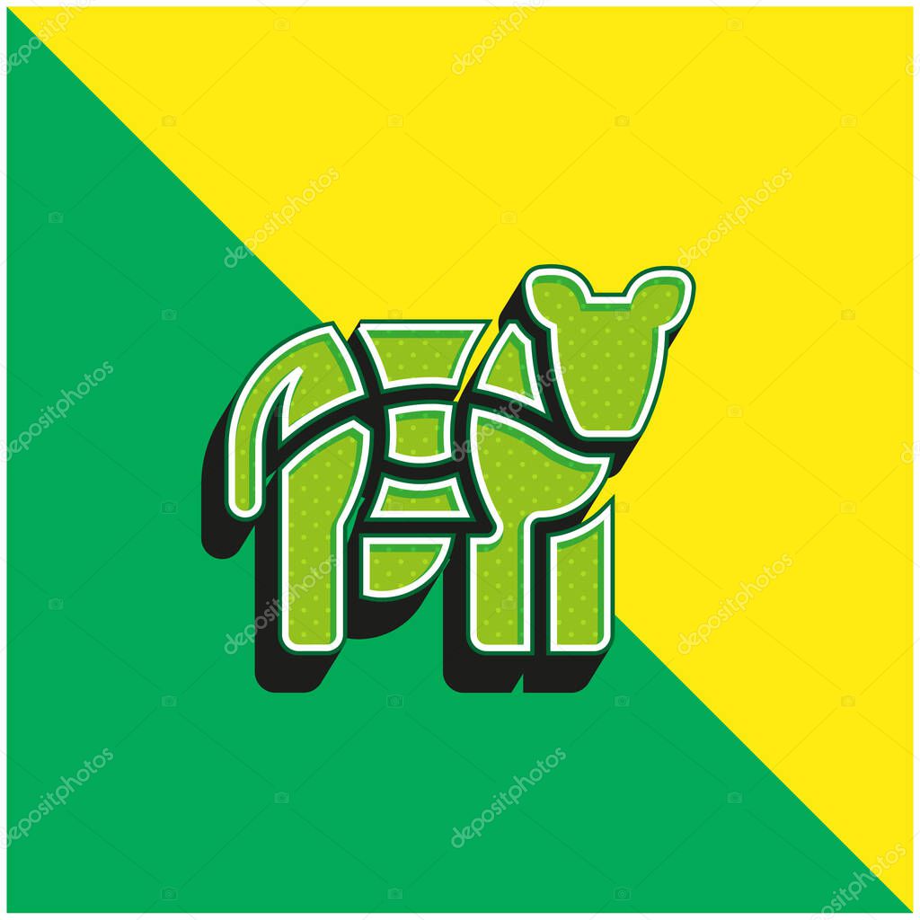 Beef Green and yellow modern 3d vector icon logo