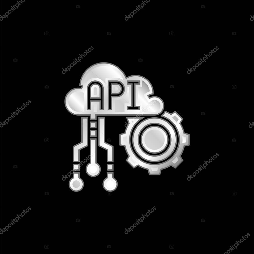 Api silver plated metallic icon
