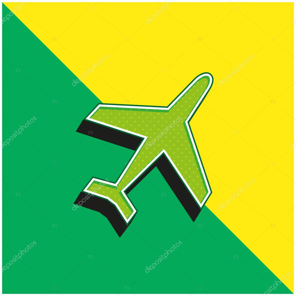 Airliner Green and yellow modern 3d vector icon logo
