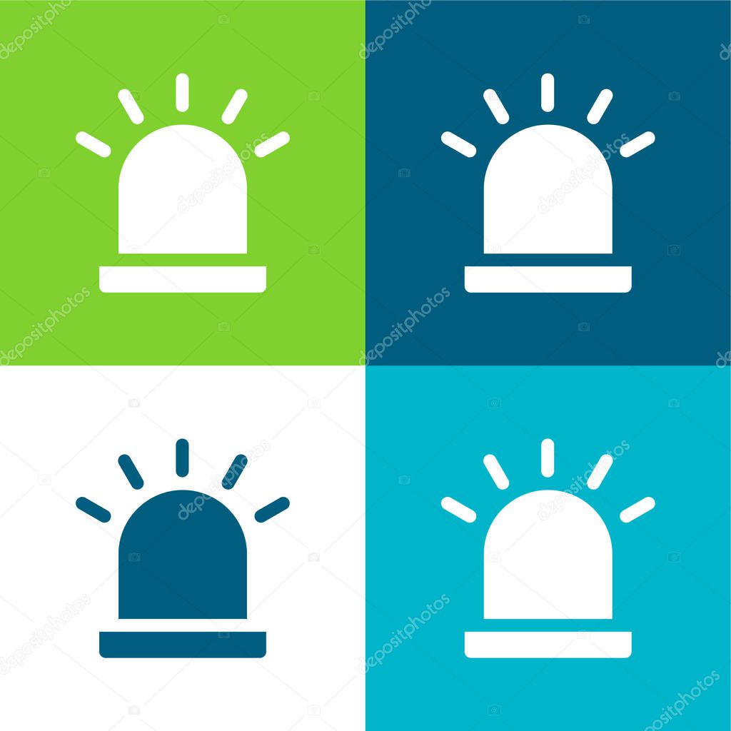 Alert Flat four color minimal icon set