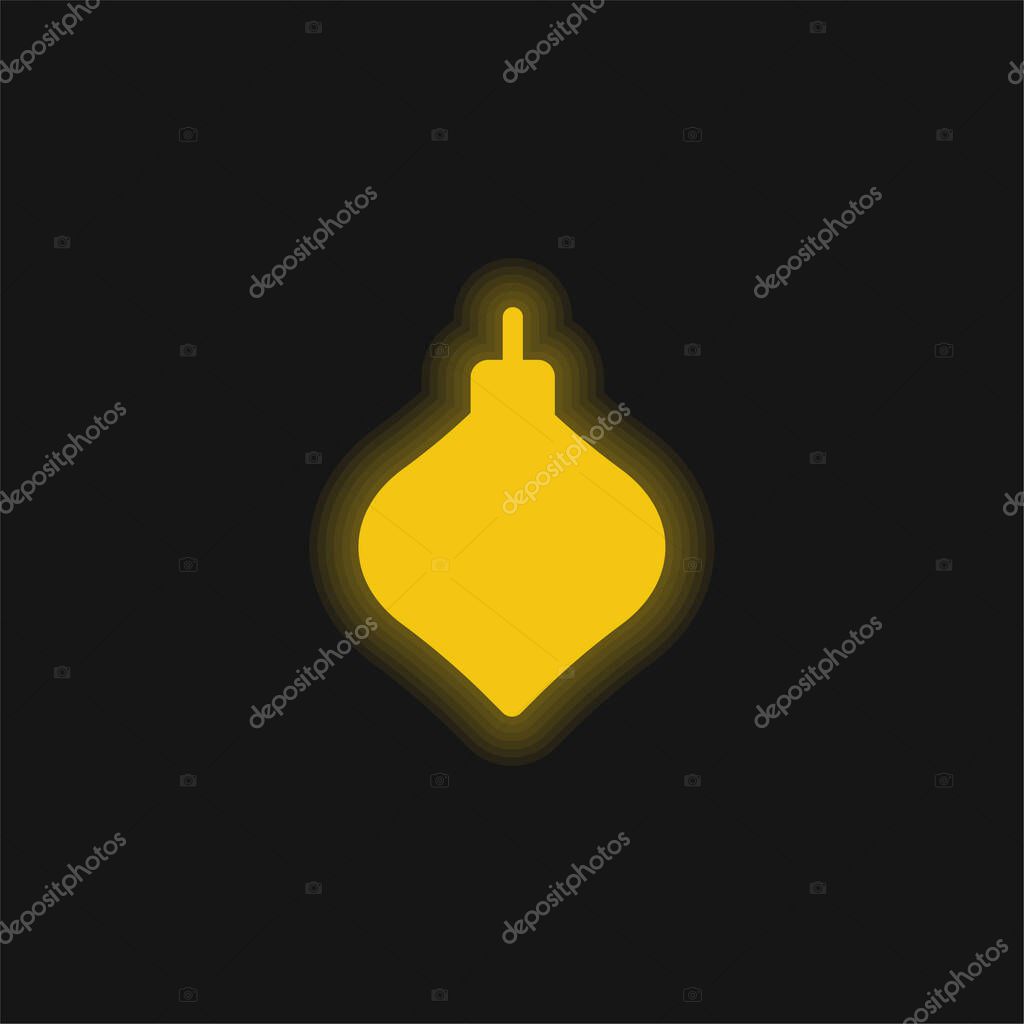Bauble yellow glowing neon icon