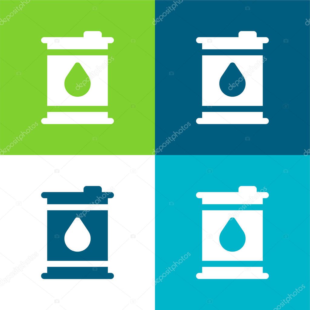 Barrels Flat four color minimal icon set