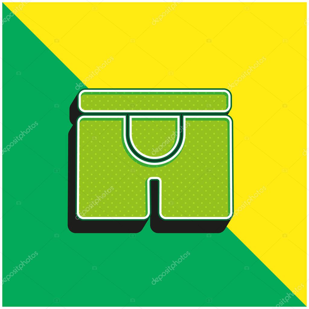 Boxers Green and yellow modern 3d vector icon logo