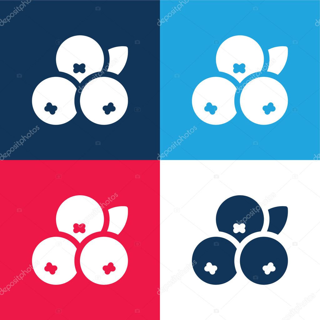 Acai blue and red four color minimal icon set