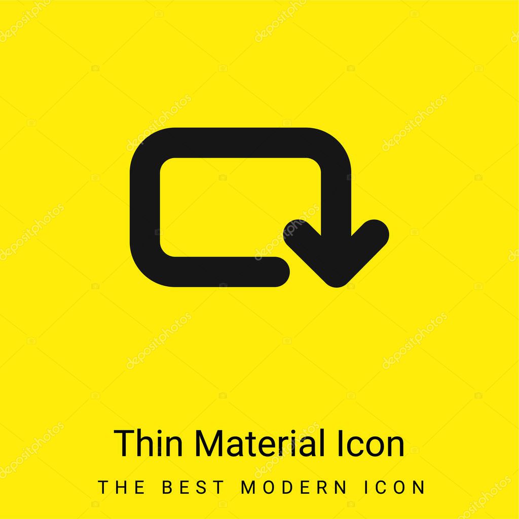 Arrow Of Rounded Rectangular Clockwise Rotation minimal bright yellow material icon