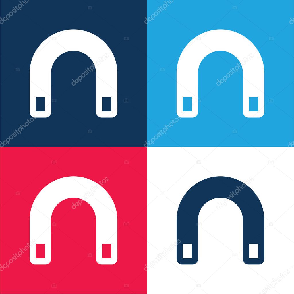 Big Magnet blue and red four color minimal icon set