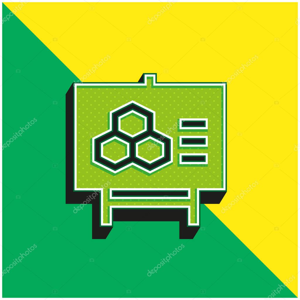 Biology Green and yellow modern 3d vector icon logo