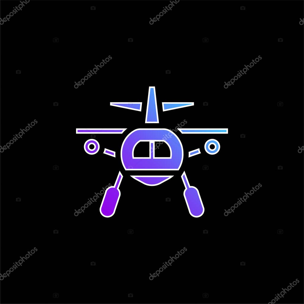 Aircraft blue gradient vector icon
