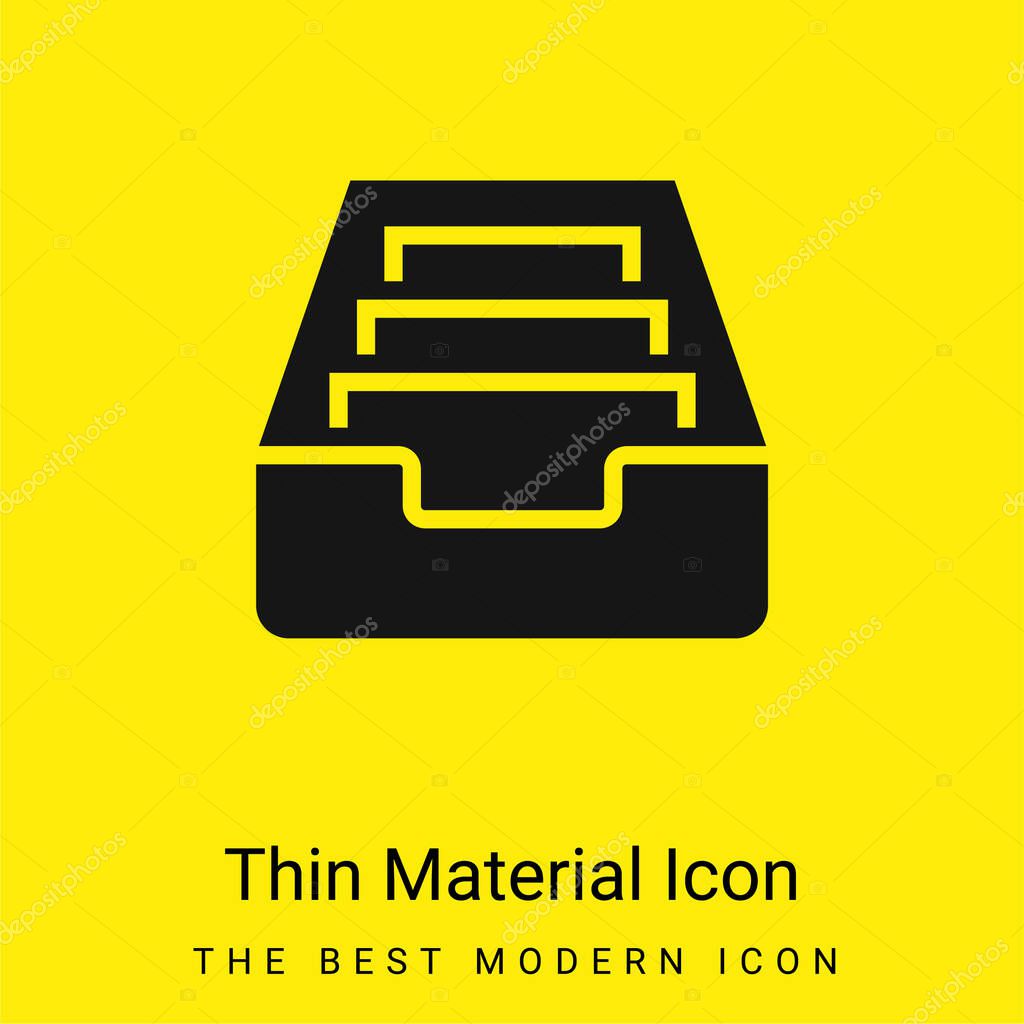 Archive minimal bright yellow material icon