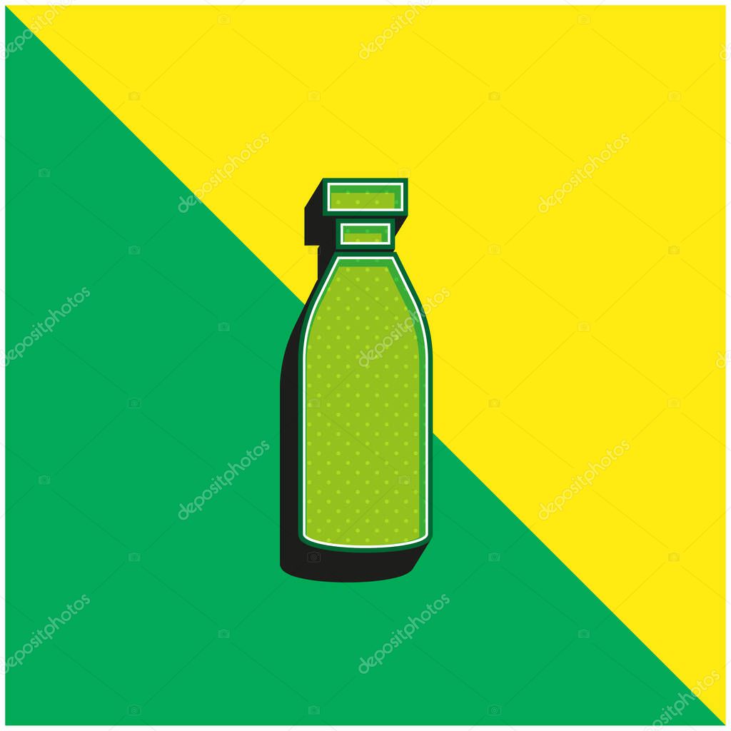 Bottle Green and yellow modern 3d vector icon logo