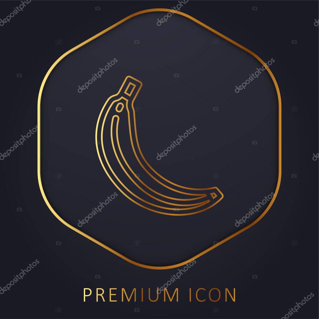 Banana golden line premium logo or icon