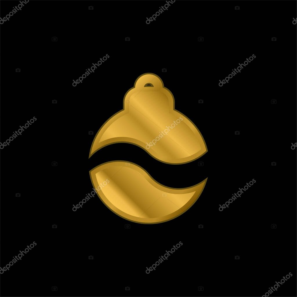 Bauble gold plated metalic icon or logo vector